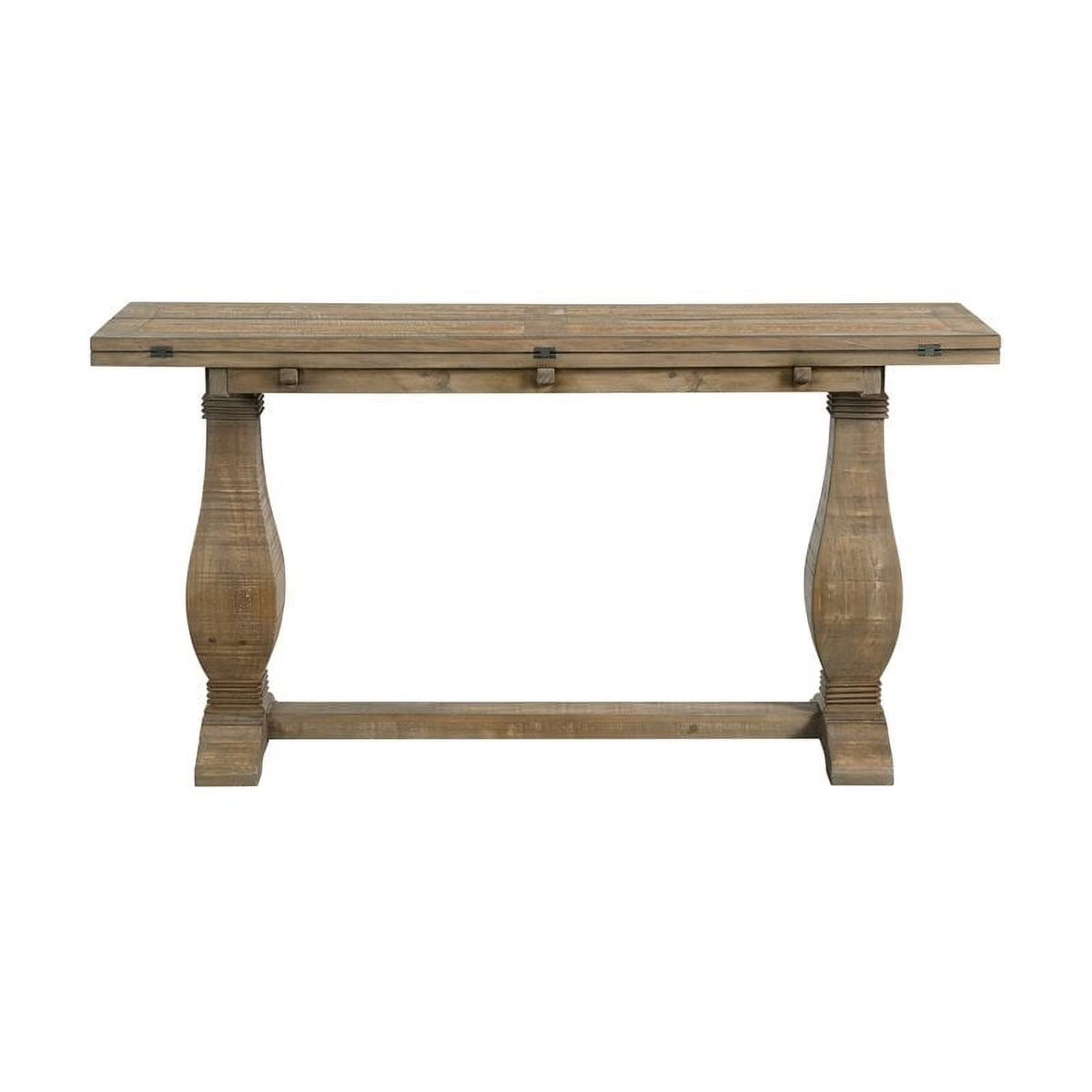 Reclaimed Natural Brown Solid Wood Flip Top Sofa Table L92336