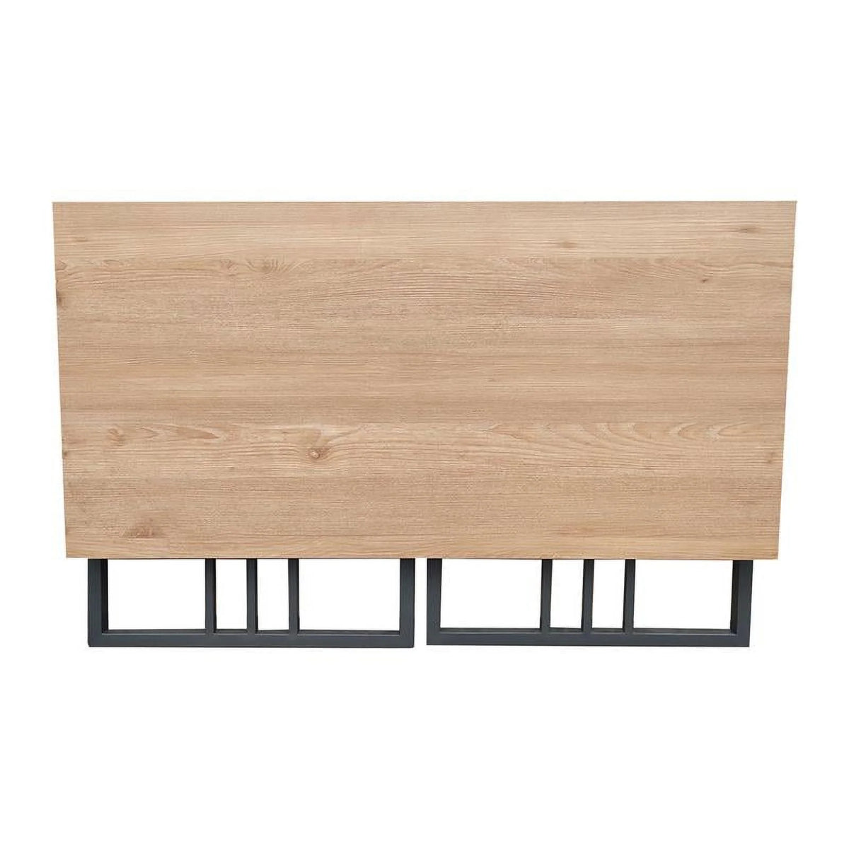 White Oak Gunmetal Slatted Desk W2154