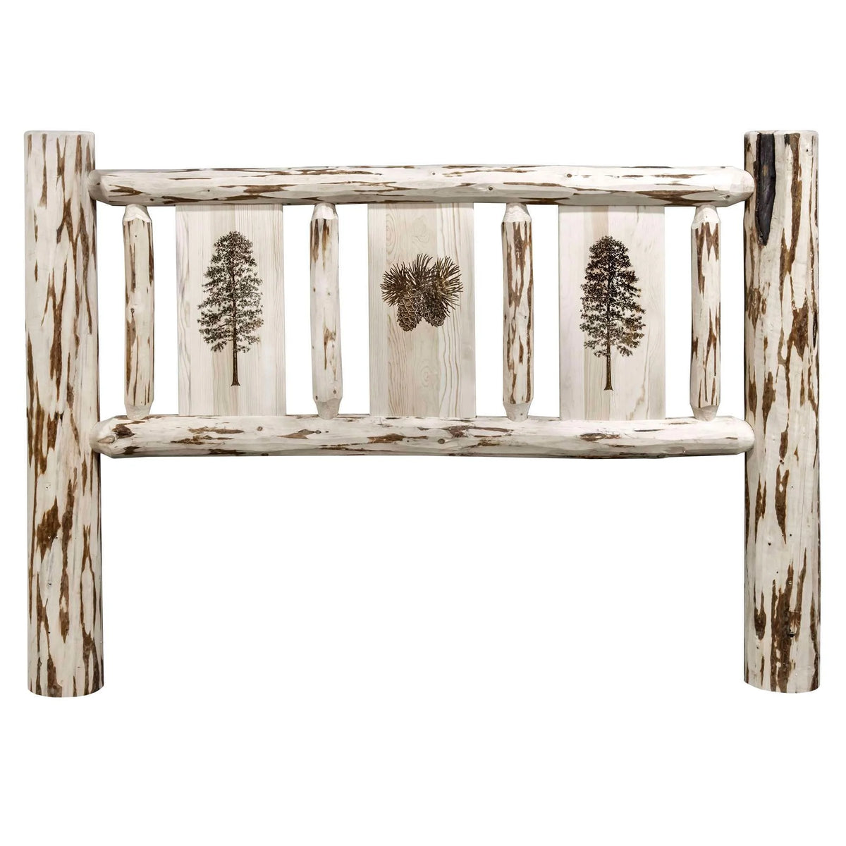 Twin Headboard with Laser Engraved Pine Design Z675537