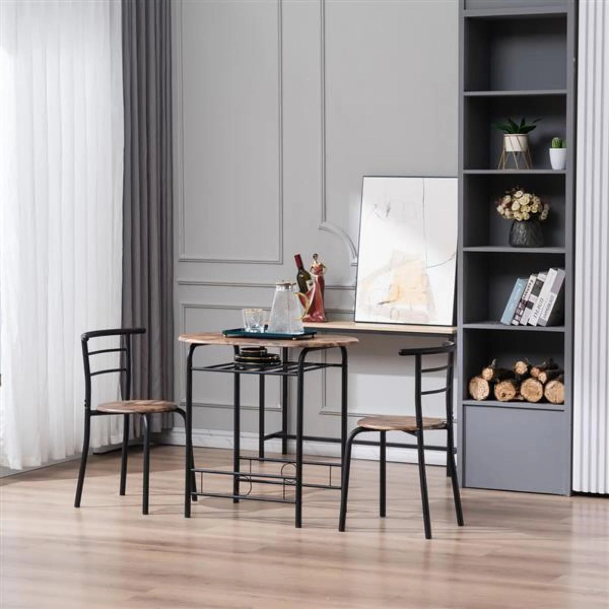 Dining Set with 2 Chairs and Table Q466