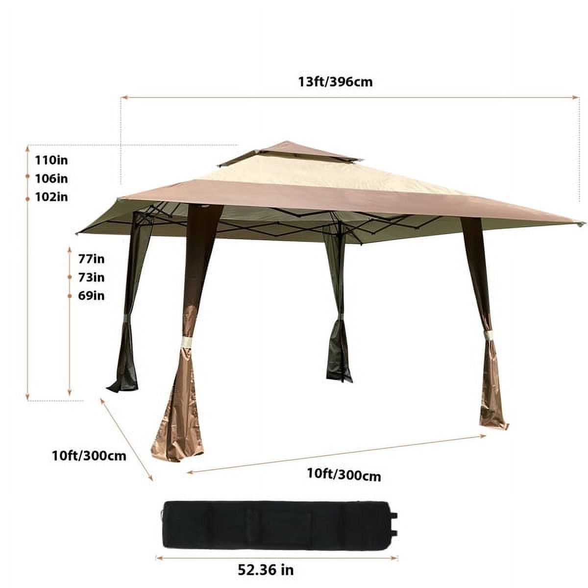 13x13 Ft Pop-up Folding Gazebo Canopy Tent With Corner Curtain Z441093