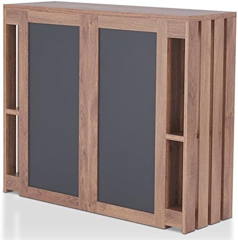 Contemporary Wood Bar Cabinet in Distressed Walnut P7964