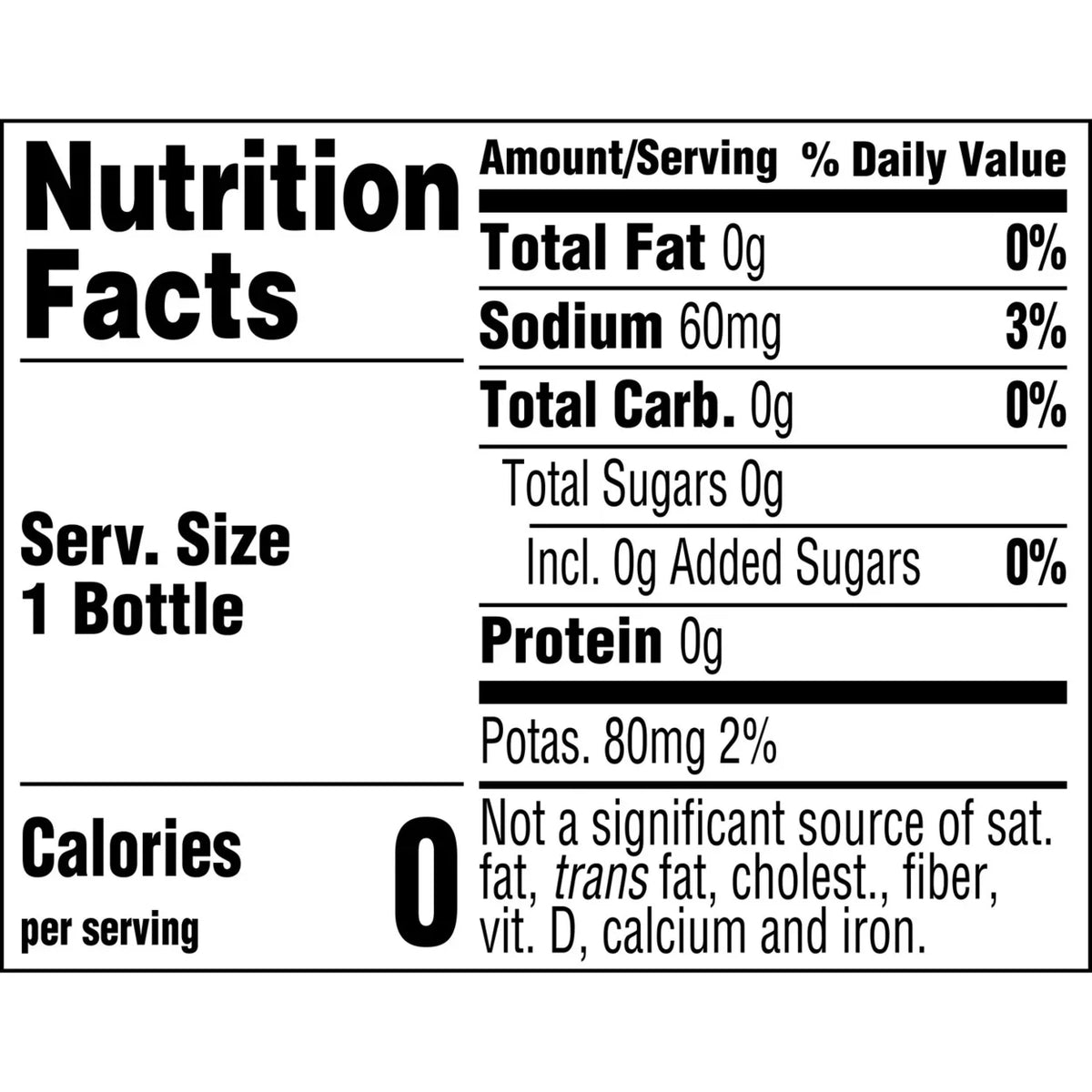 16.9 Ounce 24 Pack Zero Sugar B551