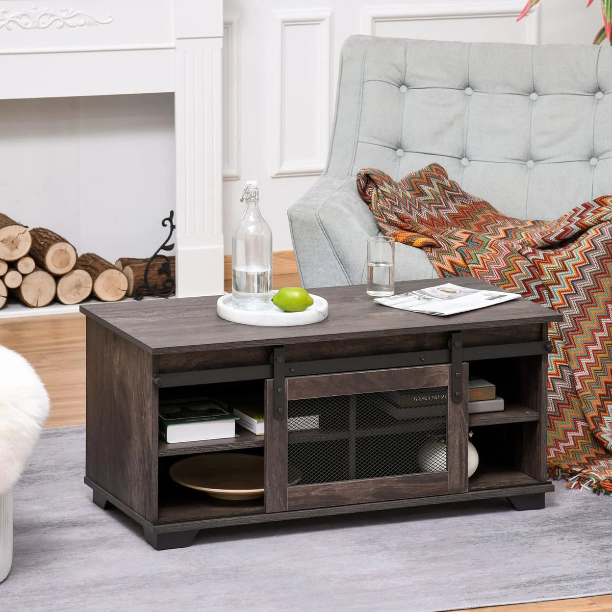 Dark Brown Coffee Table with Storage A936222