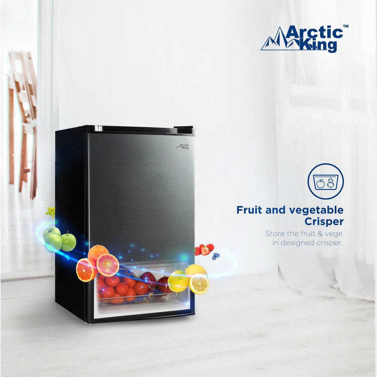 4.4 Cu ft Black Stainless Steel Look Mini Fridge R2183
