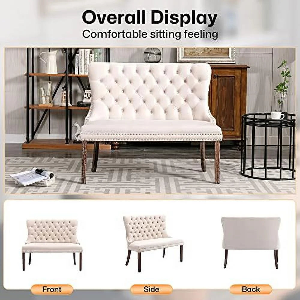 Velvet Tufted Back Dining Chairs with Gold Metal Legs S254