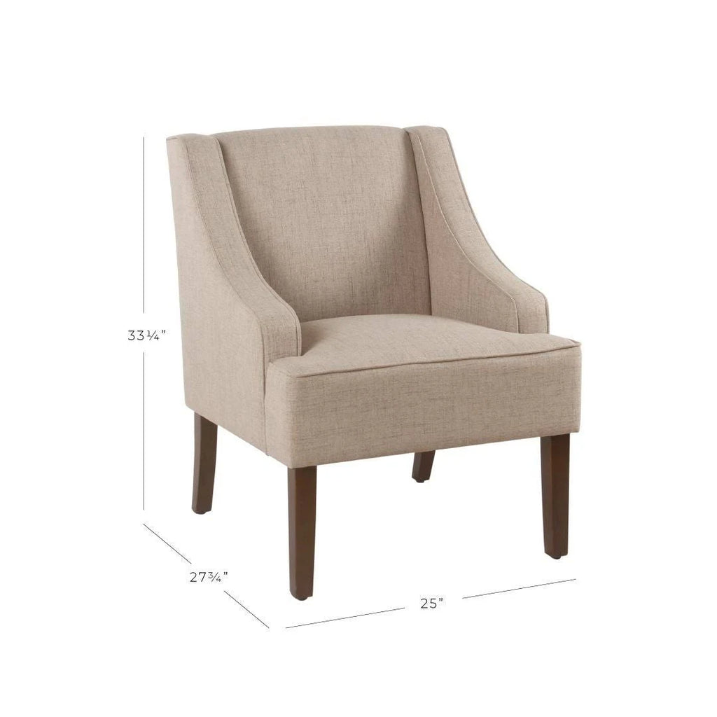 Tan Swoop Arm Accent Chair T2625