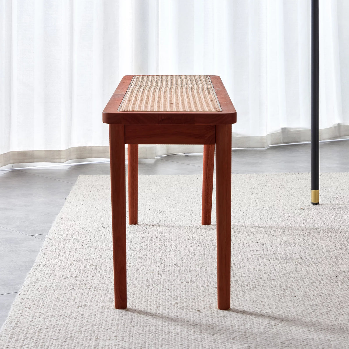 Solid Wood Rattan Woven Bench Q932
