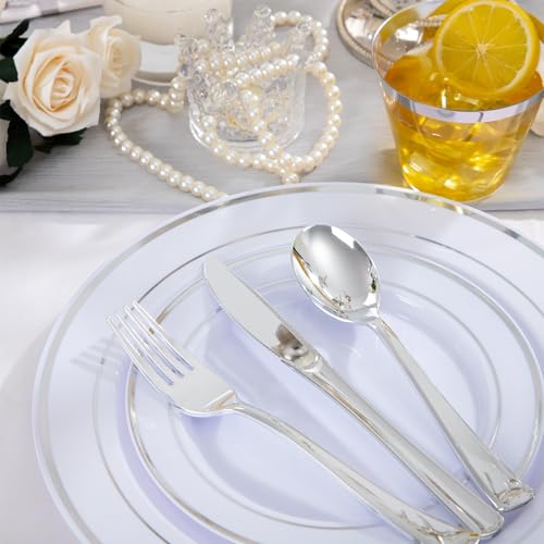 300 Pcs Gold Glitter Disposable Dinnerware Set I842