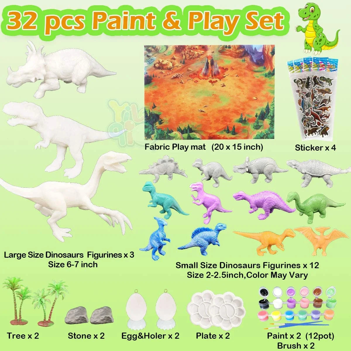 Kids Dinosaur Painting Kit with Play Mat N197262