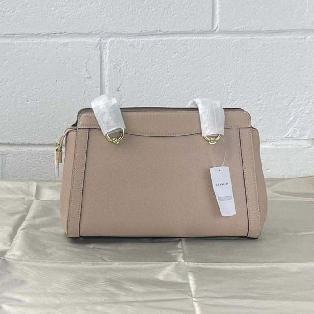 Taupe Leather Satchel Bag T2057