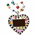Set of 4 Hand Painted Heart Chalkboard Napkin Ring E844766