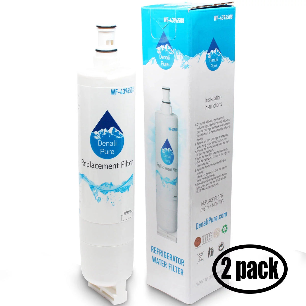 2-Pack Refrigerator Water Filter Cartridge U81082