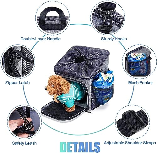 Dog Bike Basket Carrier with Reflective Strips and 2 Side Storage Pockets R310139