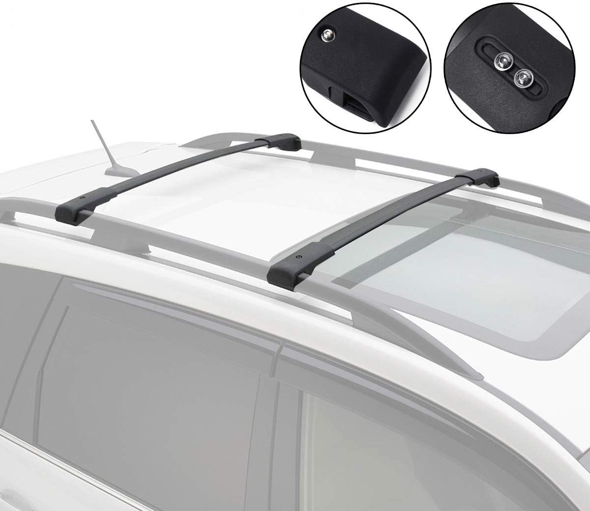 Roof Rack Side Rails Cross Bars Pack of 2 T9233