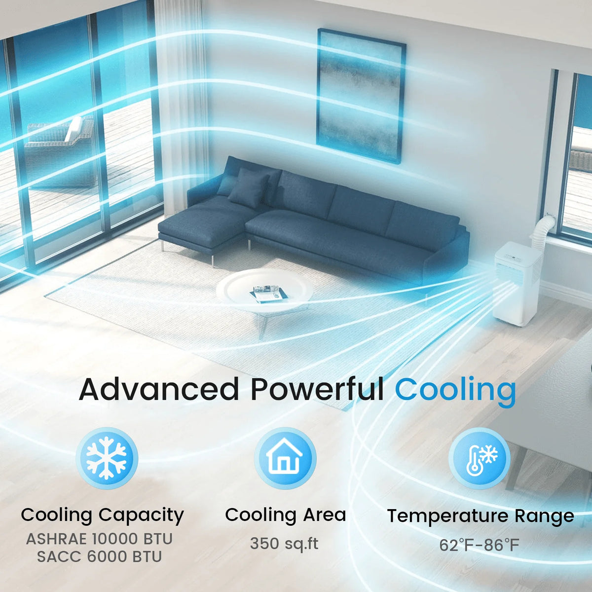 8000 BTU Portable Indoor Air Conditioner with Remote Control L565