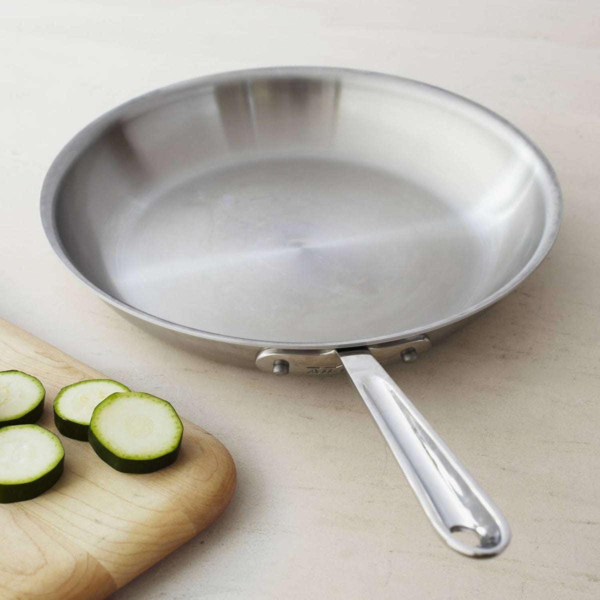 Brushed Stainless 10x22 Fry Pan V7043