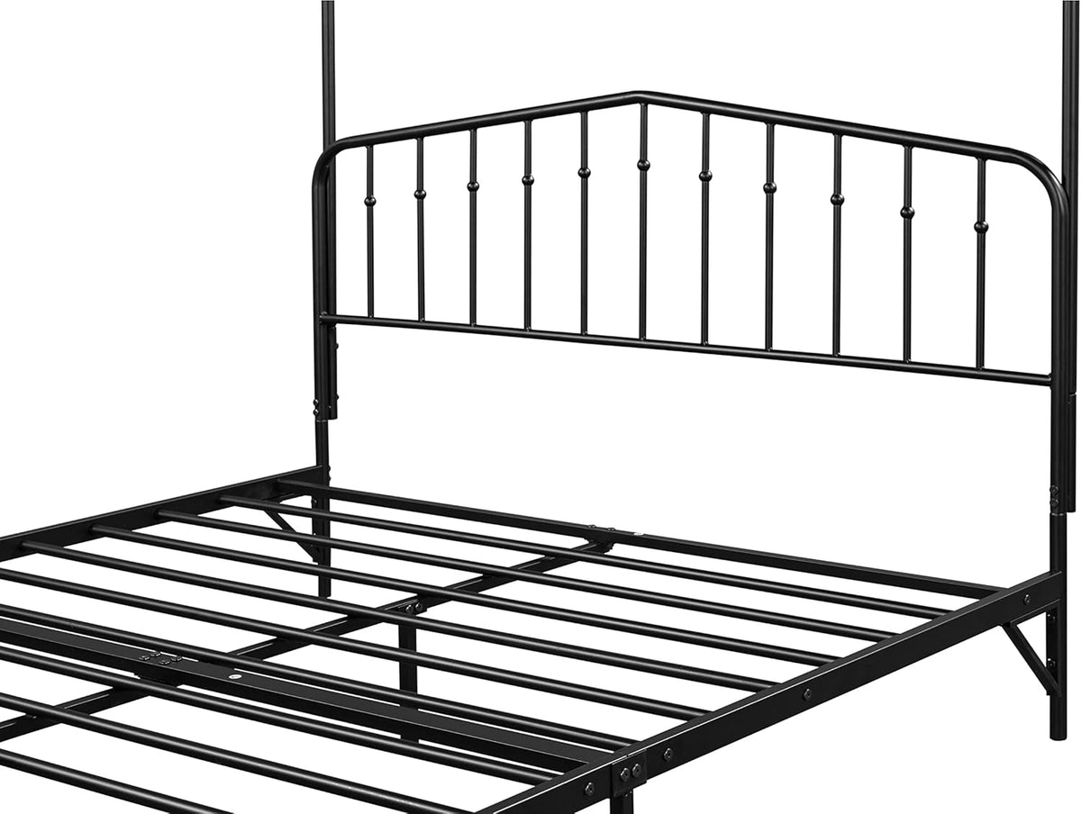Black Queen Metal Canopy Bed Frame C49609