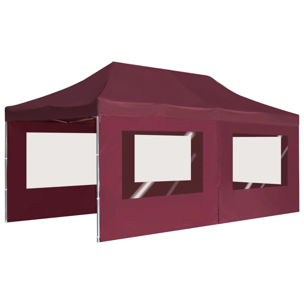 Wine Red Folding Party Tent Gazebo Canopy with Aluminium Frame L597