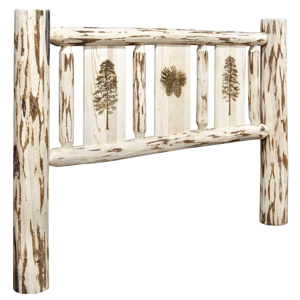 Twin Headboard with Laser Engraved Pine Design Z675537