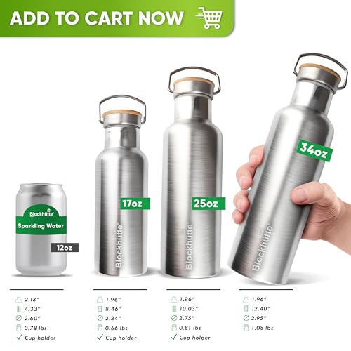 34 oz Vacuum Insulated Stainless Steel Water Bottle L1529
