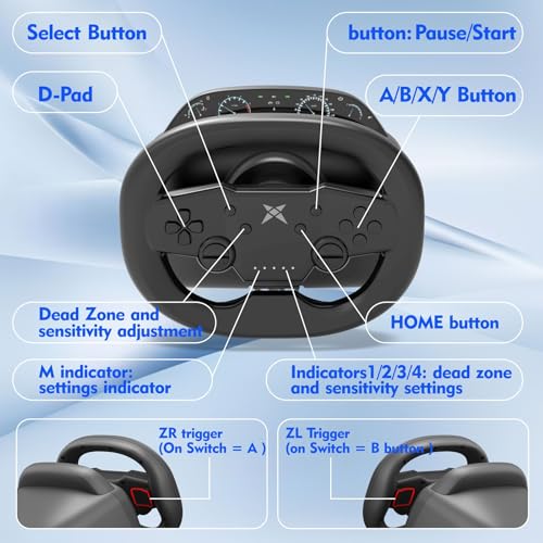 Wireless Racing Wheel with Pedal 270° Rotation Dual Vibration Bluetooth 5.0 A644