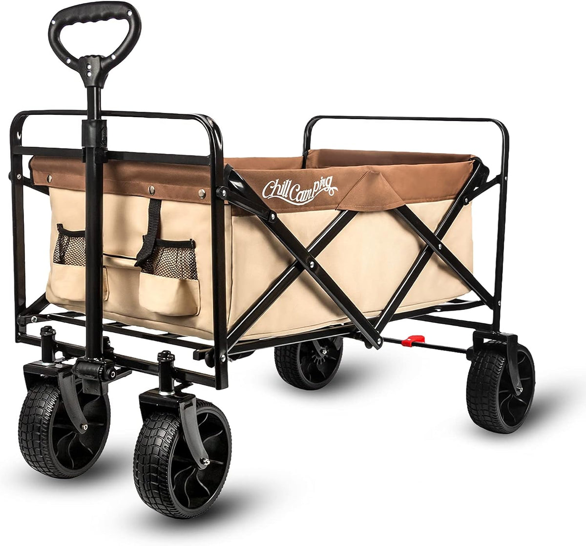 Purple Collapsible Folding Utility Wagon with Rubber Wheels U14893