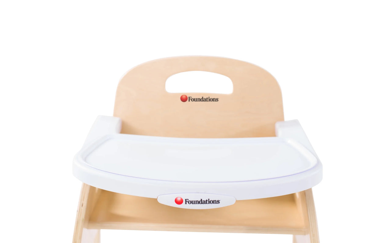 11" Low Wood Feeding Chairs with Dishwasher Safe Tray, 2 Pack D9272