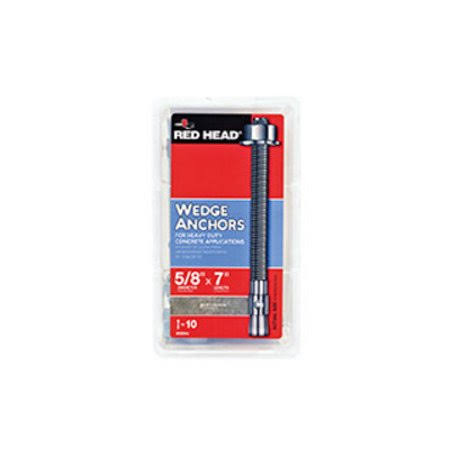 Wedge Anchors 5/8 by 7 inch Hex Head 10 Pack K90230