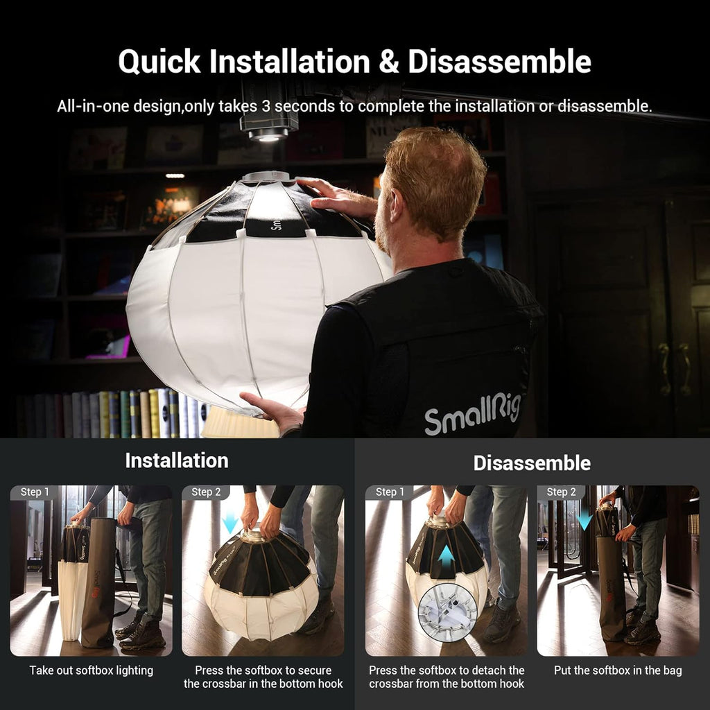 26in Lantern Softbox Light Modifier with Fabric Barn Doors O215