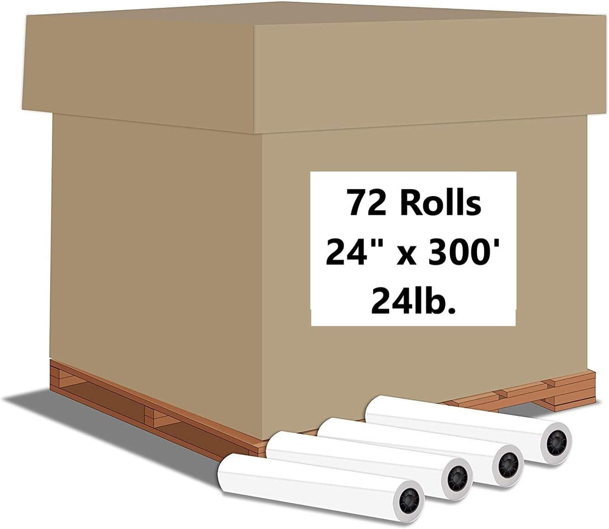 24" x 300' CAD Bond Paper Rolls (20lb, 2 Rolls, 2" Core) L72910