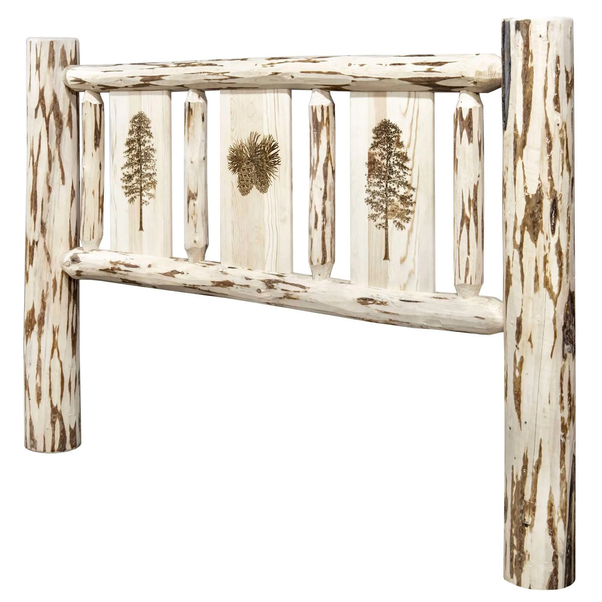 Twin Headboard with Laser Engraved Pine Design Z675537
