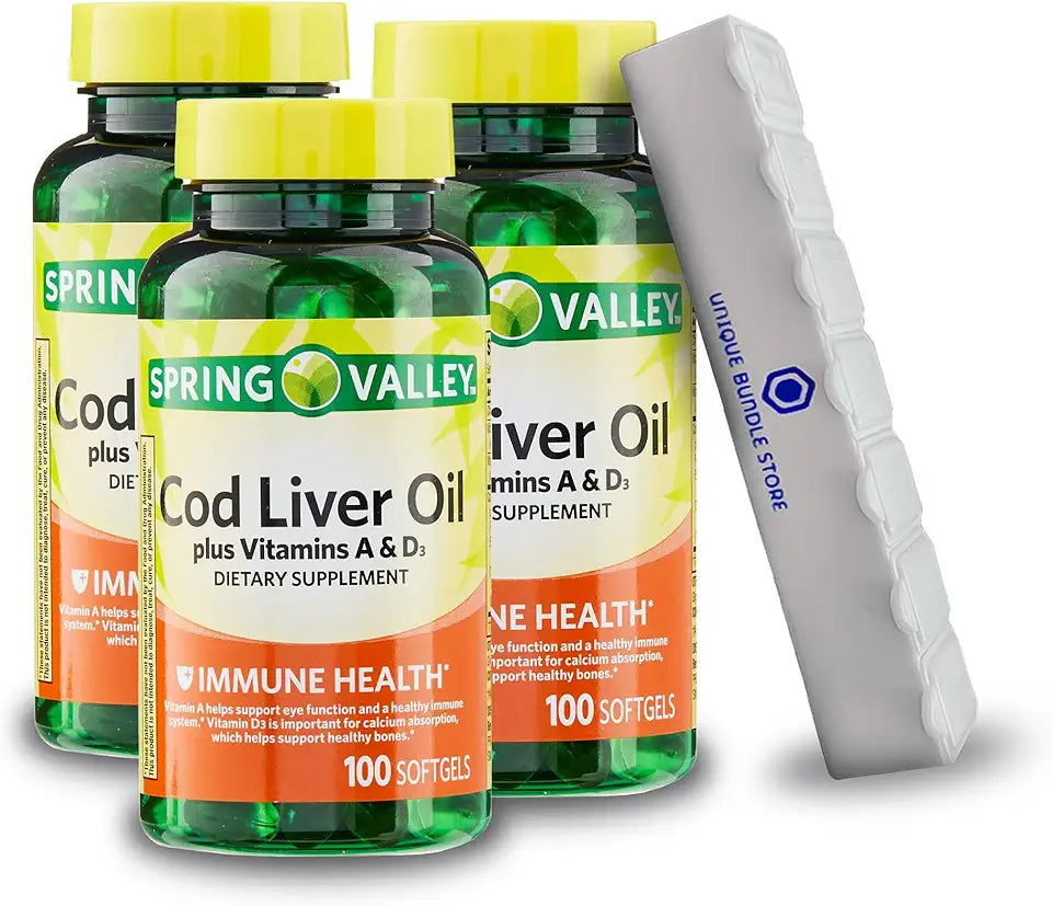 Cod Liver Oil Softgels with Vitamins A & D3, 100 Count C471