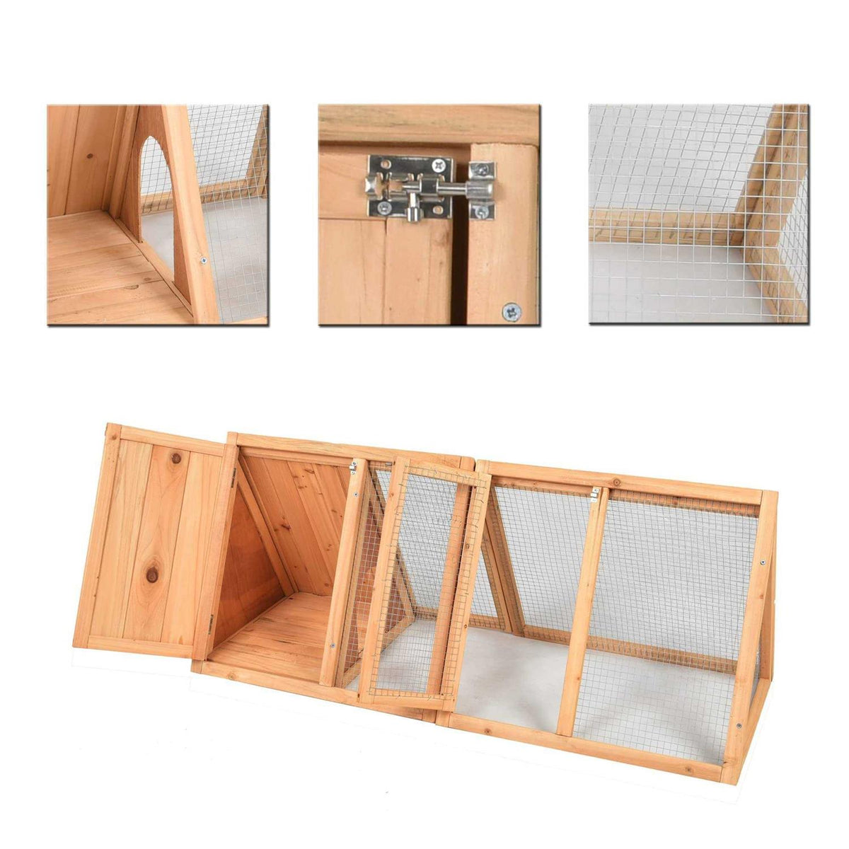 Wooden A-Frame Rabbit Hutch Chicken Coop F3532