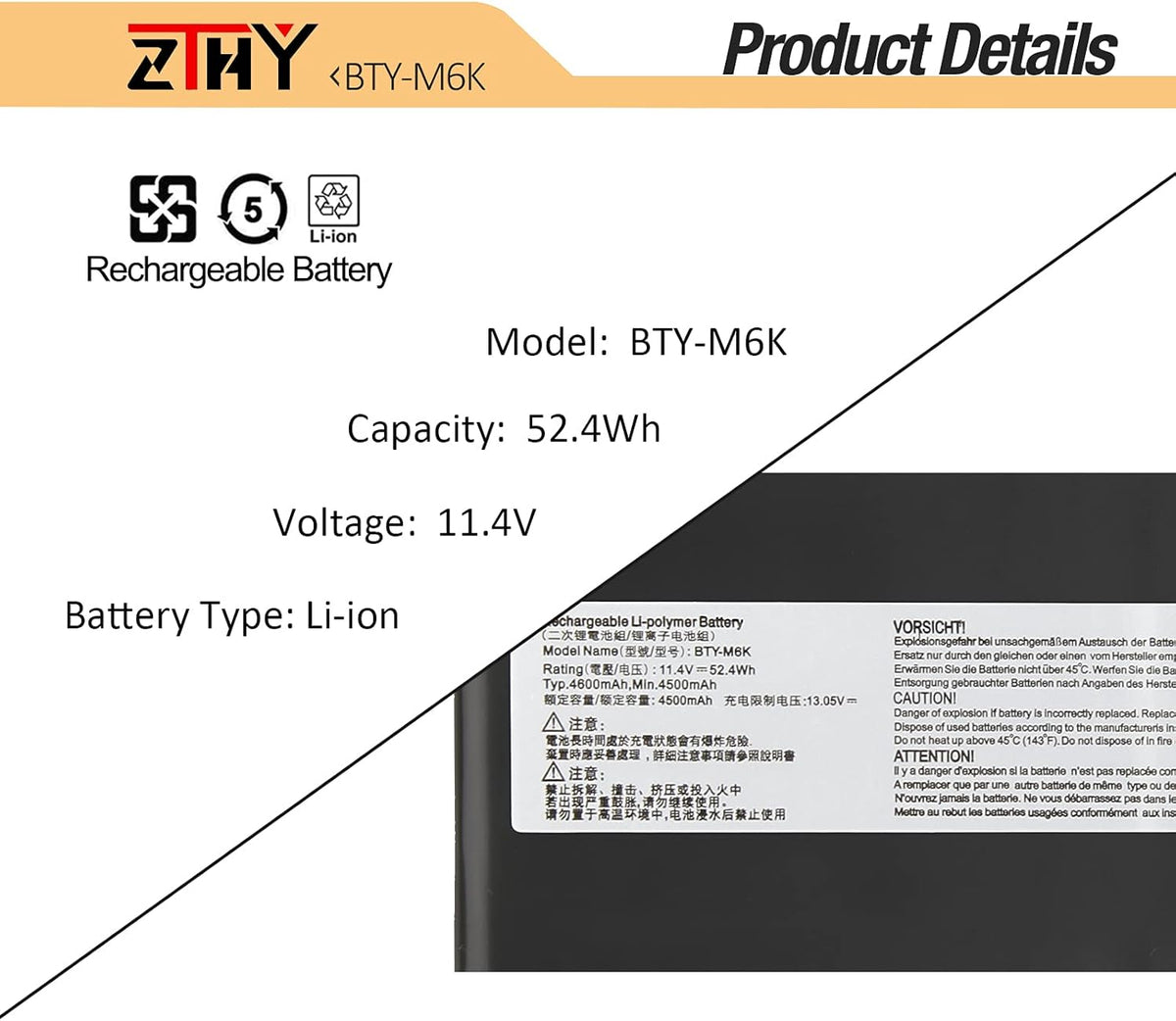Laptop Battery 11.4V 52.4Wh 4500mAh 3Cell Pack of 2 S670