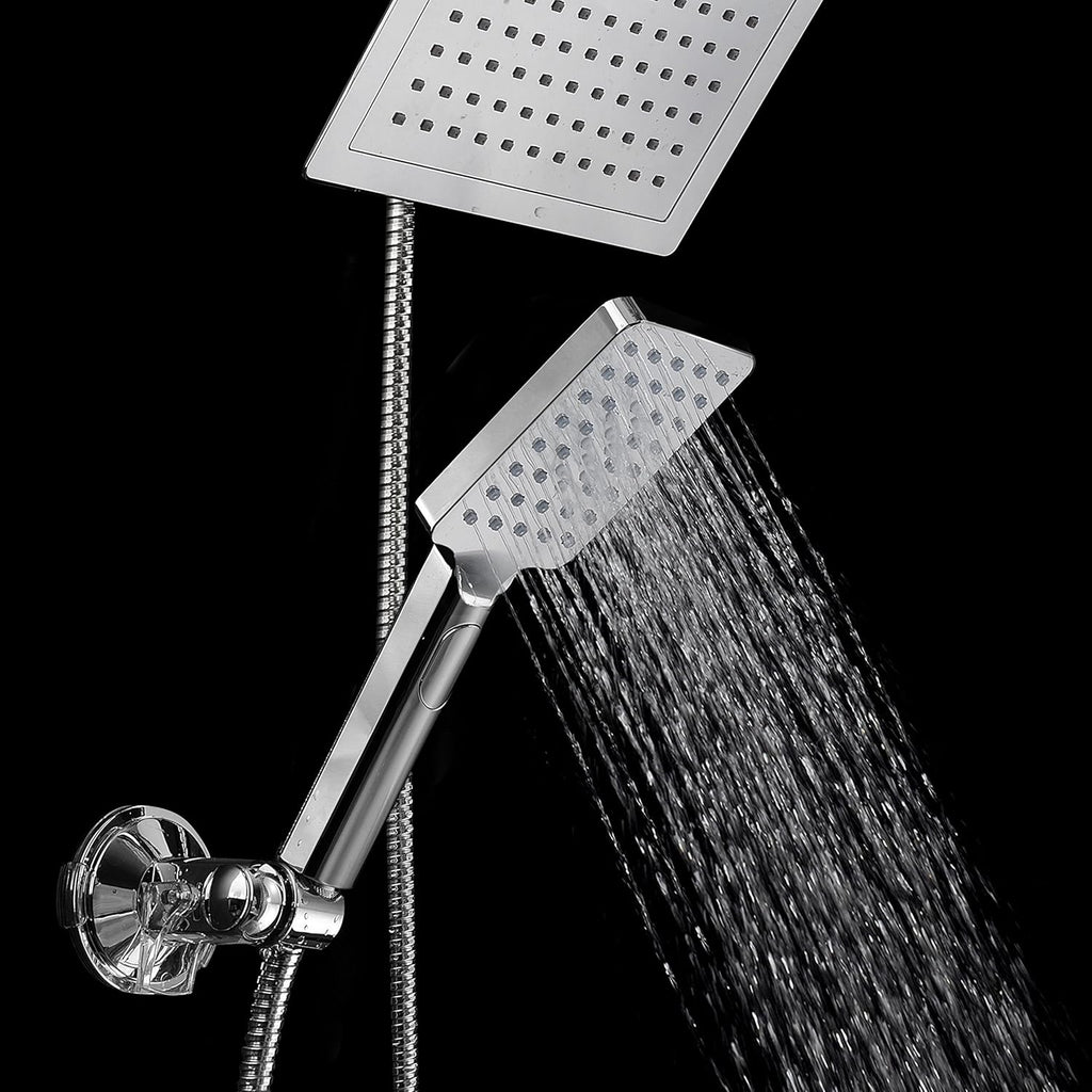Chrome 9" Square Rainfall Shower Head / Handheld Combo, Pack of 2 G463383