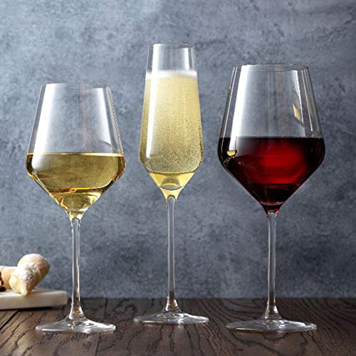 Set of 4 Clear 13.5 oz White Wine Glasses Z545255
