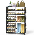 Black 8 Tier Metal Shoe Storage Shelf V86535
