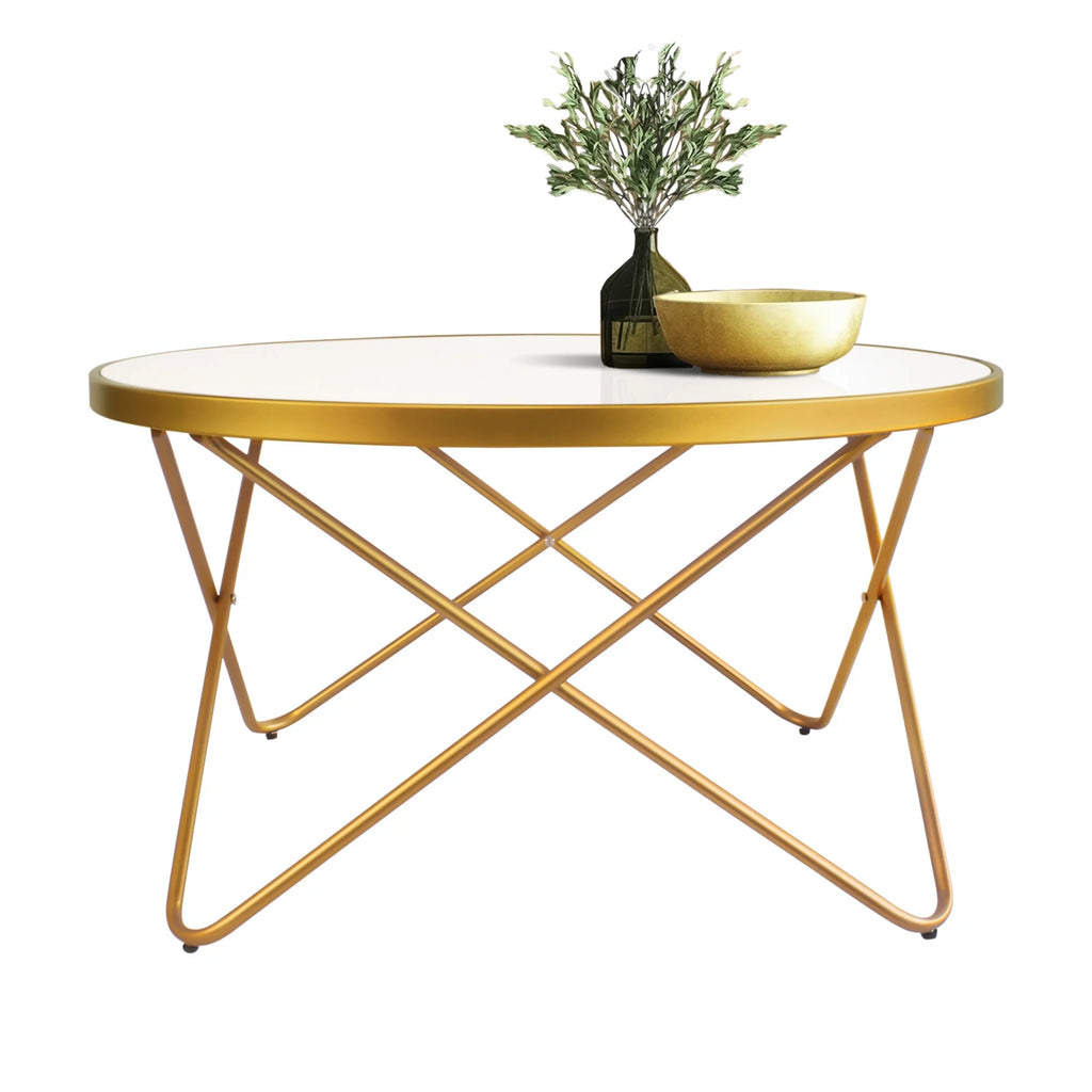 32" Round Glass Coffee Table J800