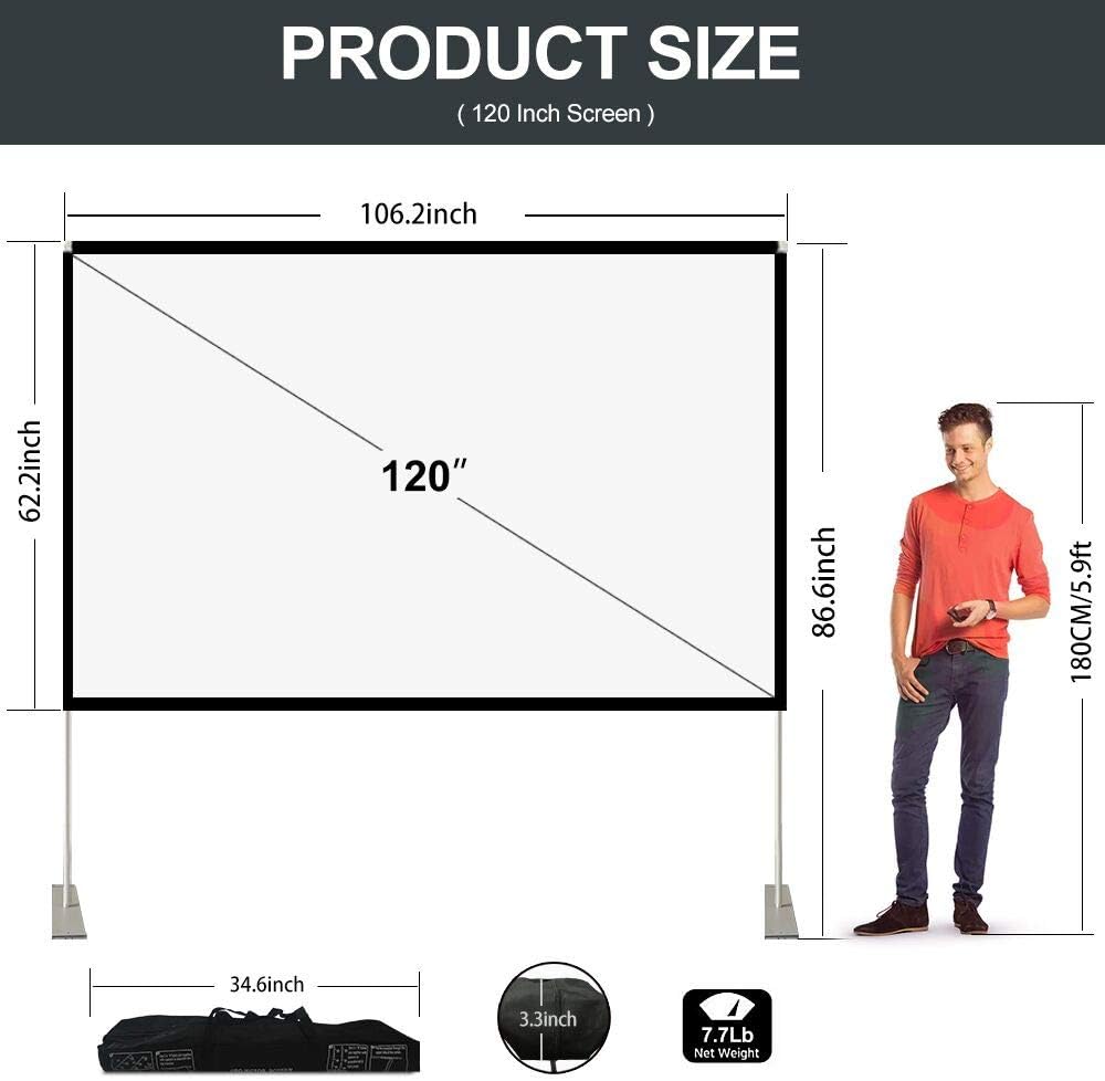120 inch Foldable Projector Screen with Carrying Bag J242