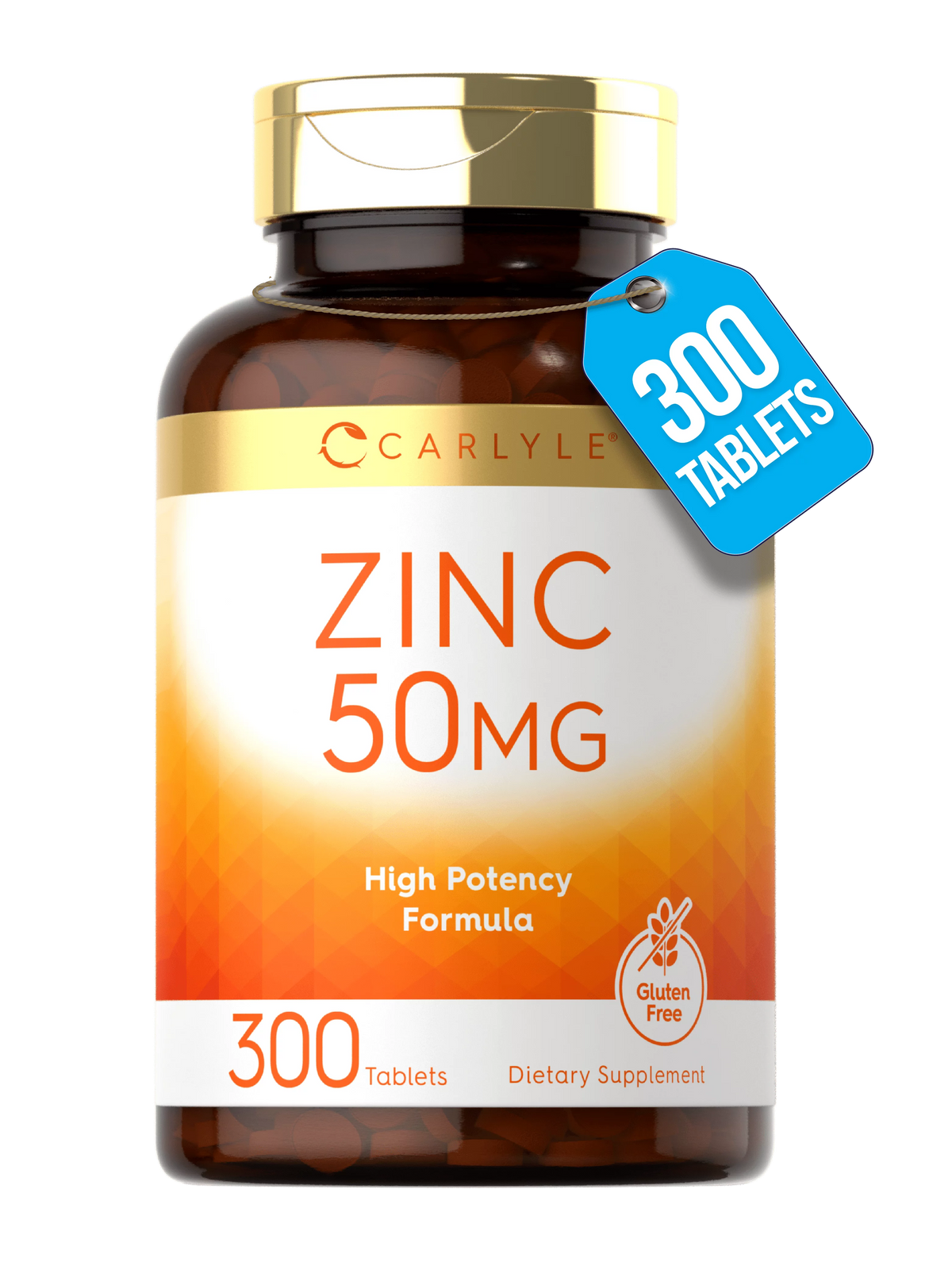 Zinc Gluconate 50mg 300 Tablets Vegetarian Formula D25050