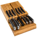 Bamboo Knife Block Holds 12 Knives with Slot for Knife Sharpener L533164