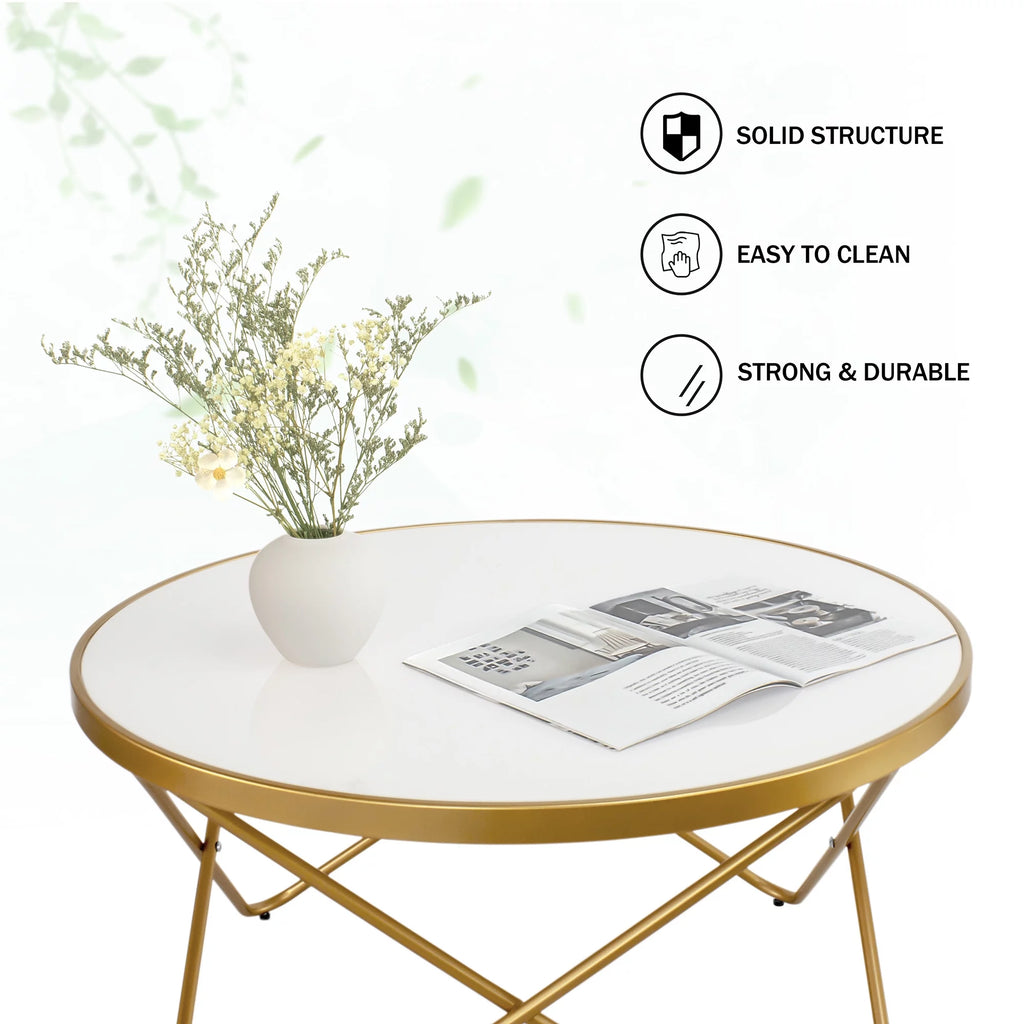 32" Round Glass Coffee Table J800