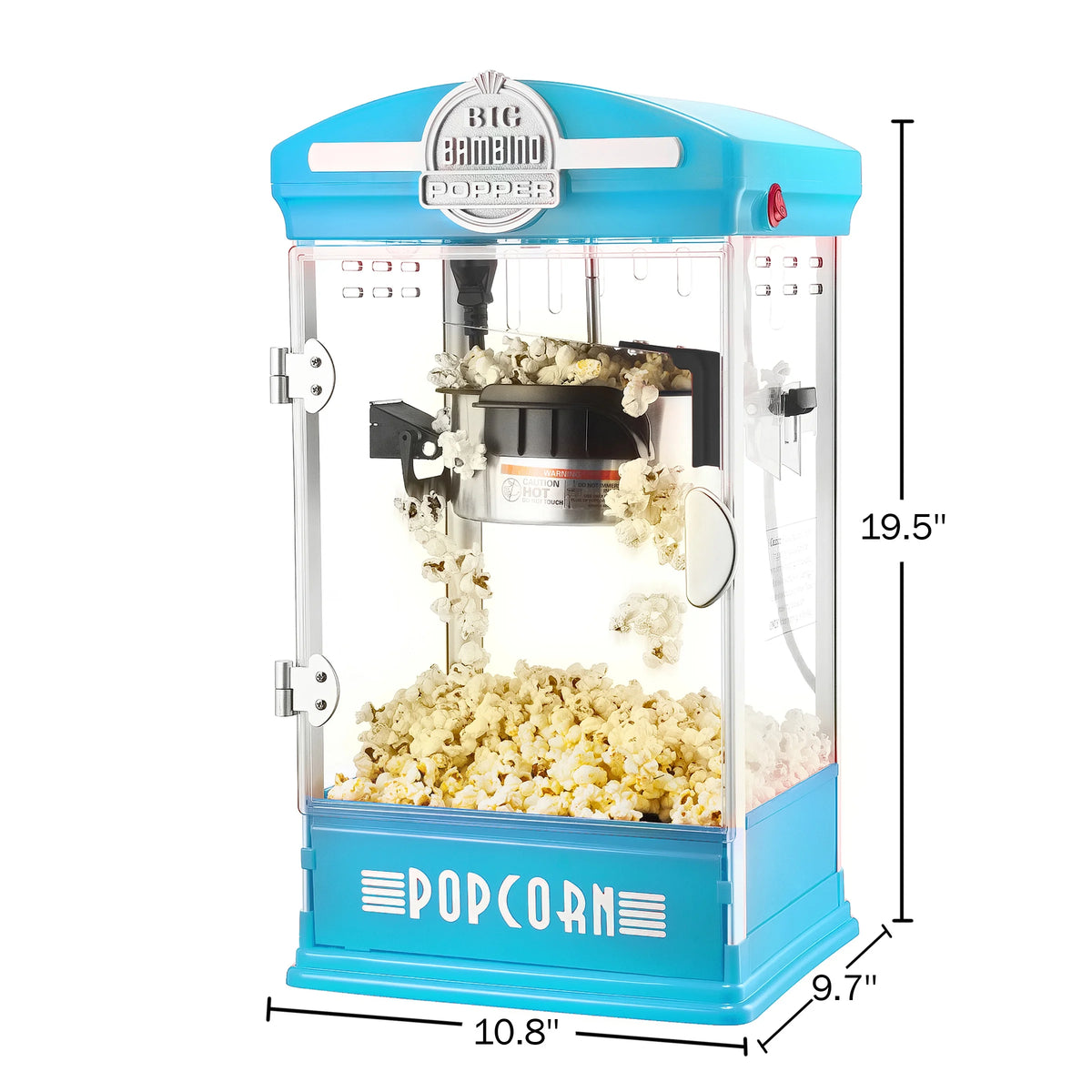 Blue Retro Tabletop Popcorn Popper with Stainless-Steel Kettle P71818