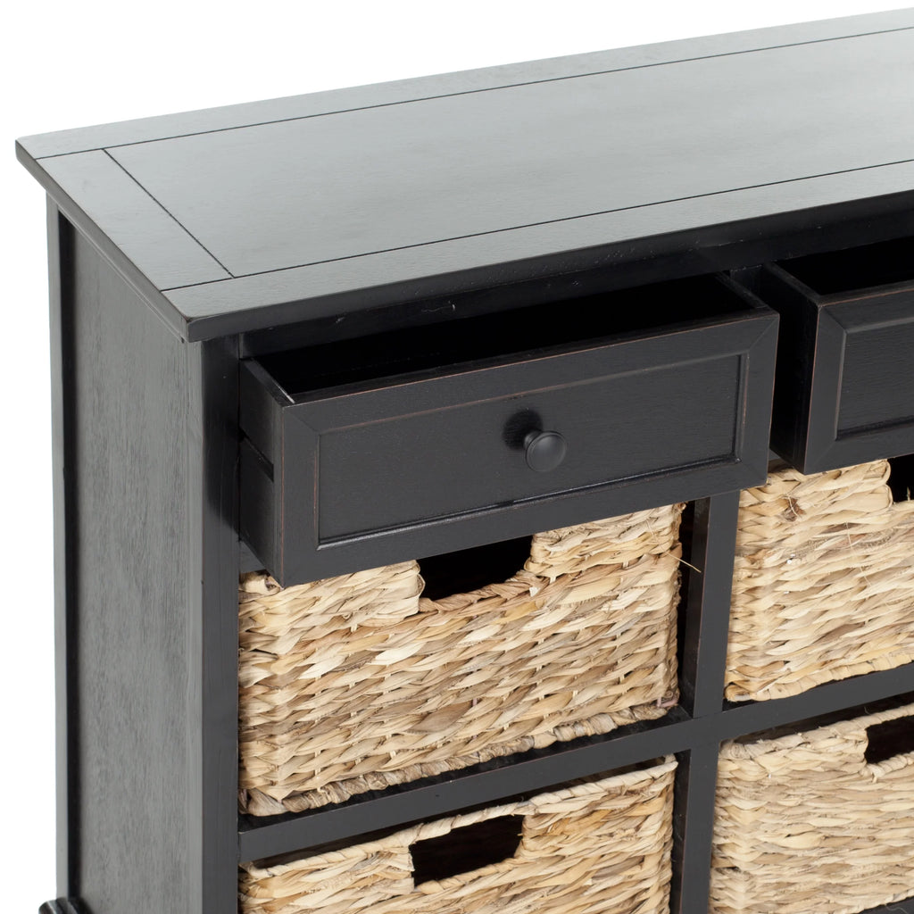 2-Drawer Storage Unit with 4 Wicker Baskets A725021
