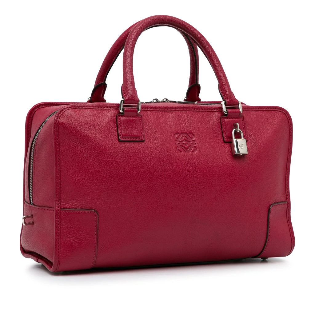 Red Calf Leather Top Handle Handbag F7371
