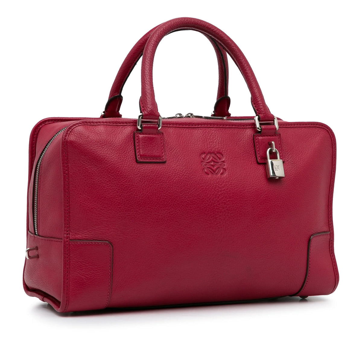 Red Calf Leather Top Handle Handbag F7371