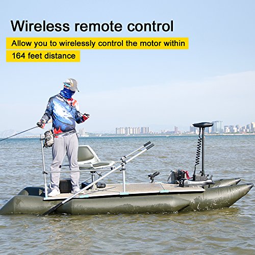 Black 12V 55LBS 48inch Bow Mount Trolling Motor with Remote Control L273