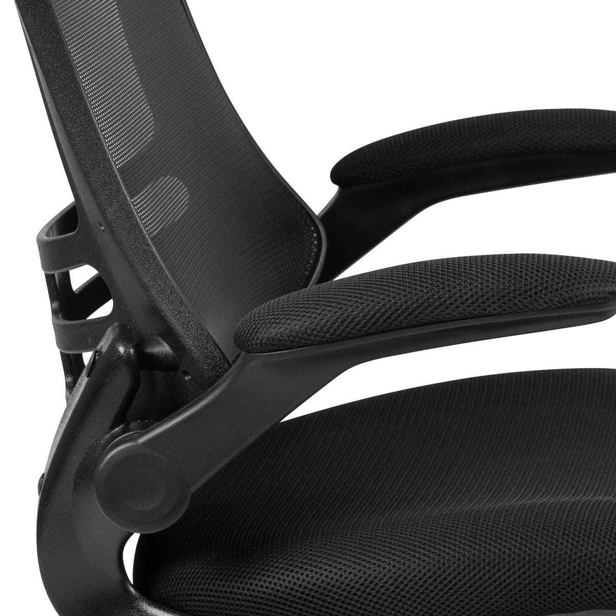 Black Mesh Swivel Ergonomic Task Office Chair with Flip-Up Arms K5140