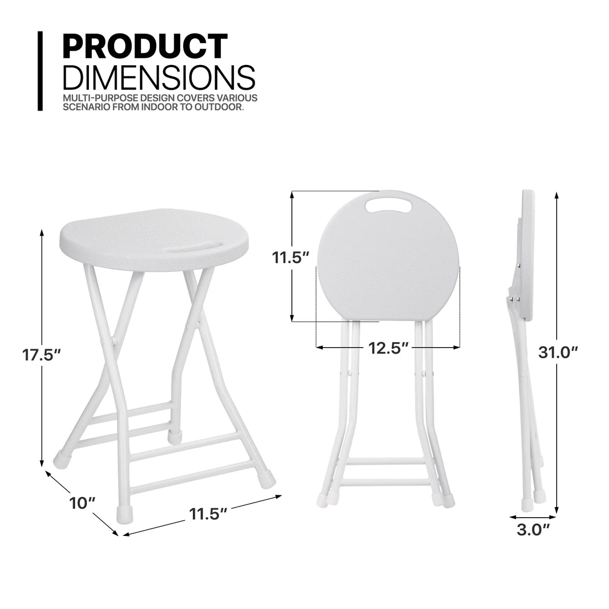 7 Pieces 4.5 FT Folding Round Table and Chair Set White N282
